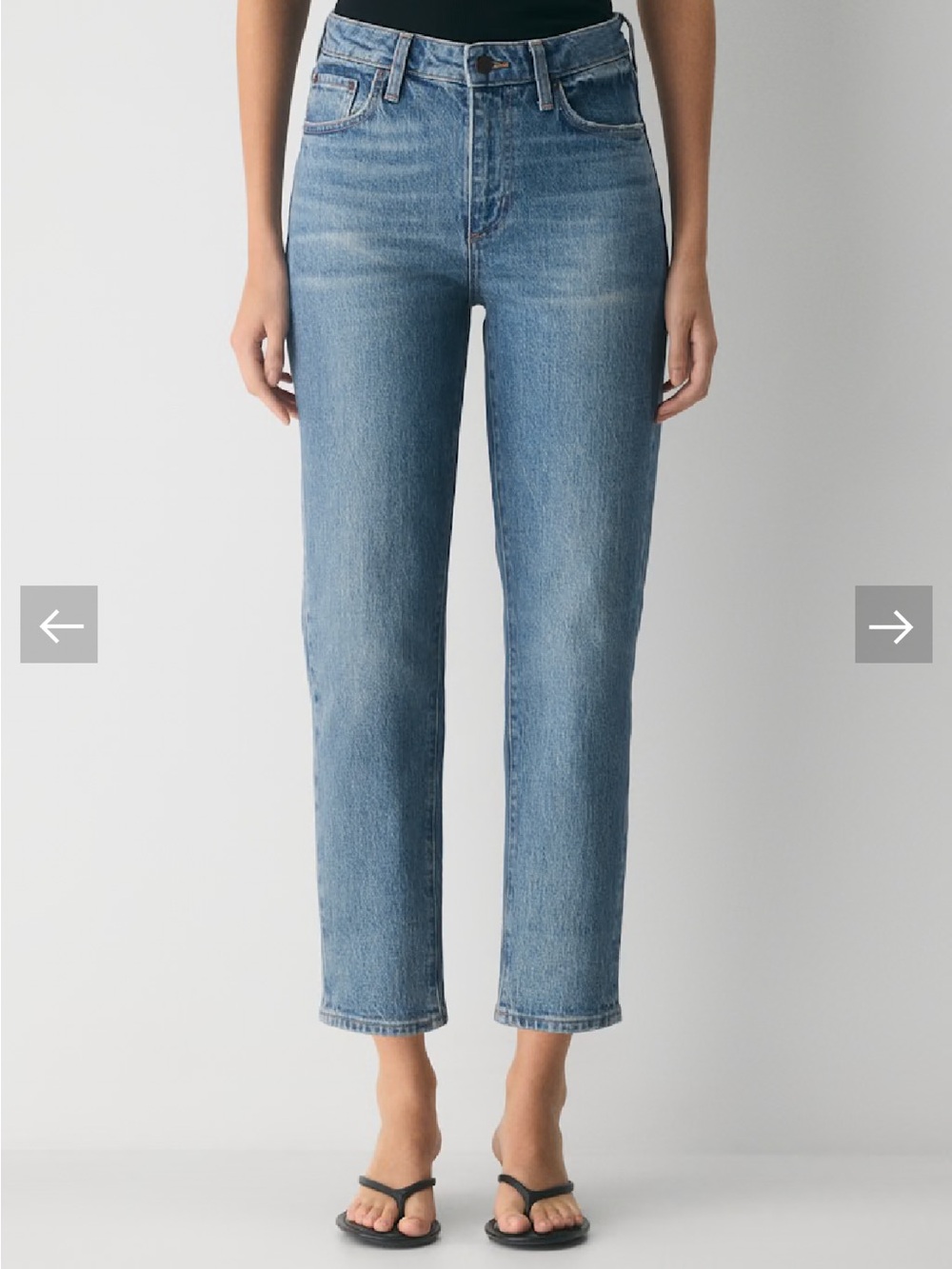 Denim Forum Geena Hi-Rise Straight Ankle Jean